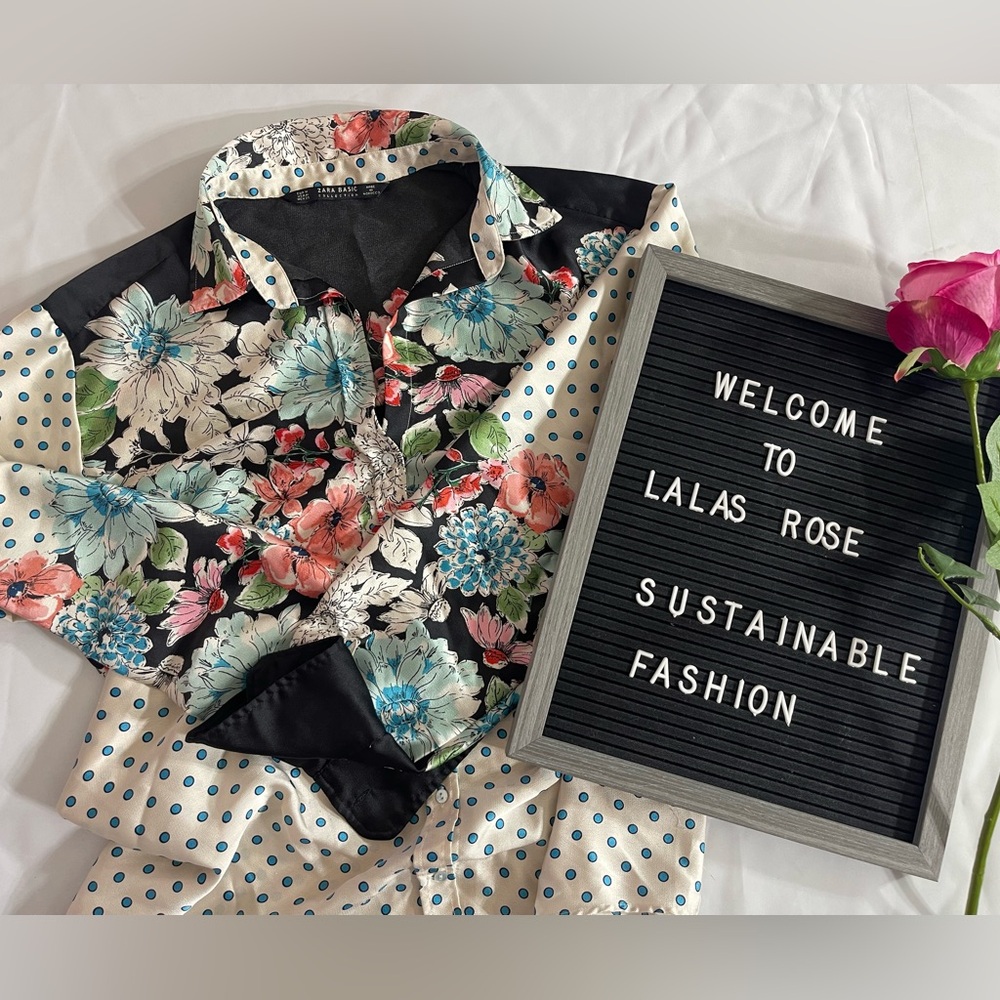 ZARA Floral Buttondown